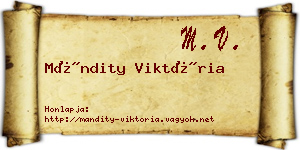 Mándity Viktória névjegykártya